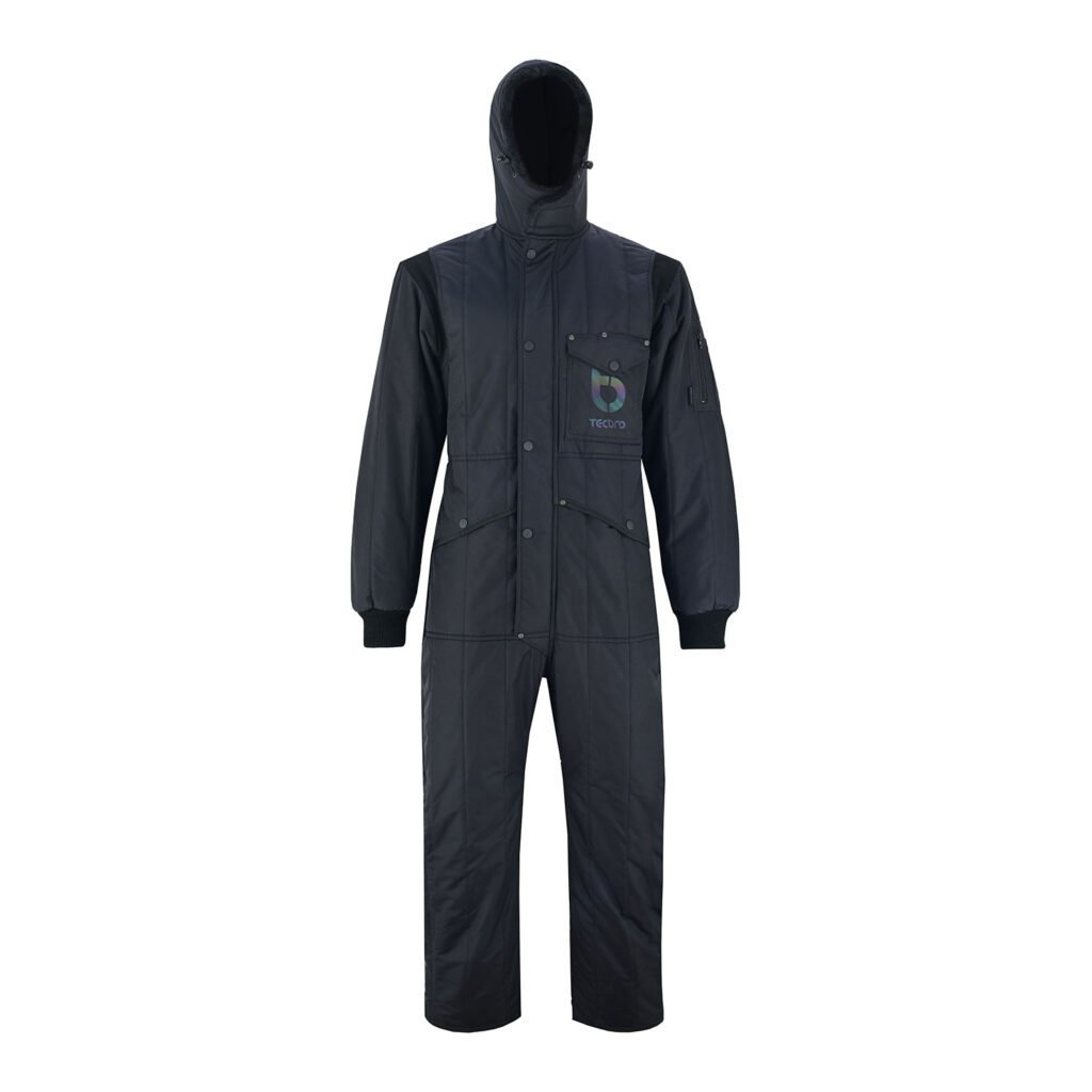 Chill-Bloc Hooded Coverall on white background