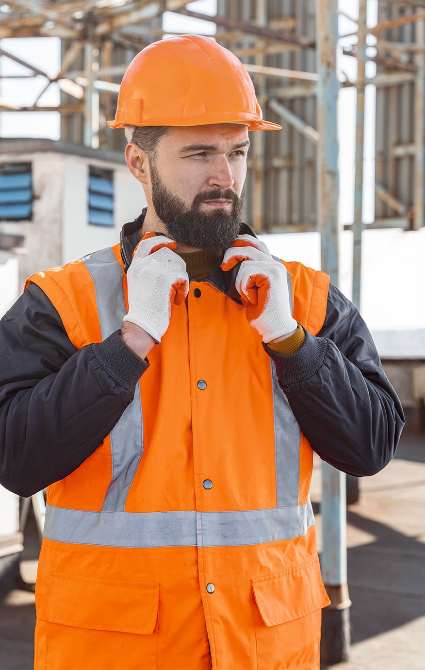 Tecbro coveralls on a cold job site